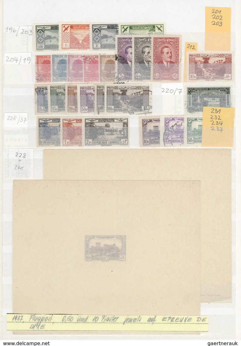 23414 Libanon: 1924/1989, Collection In A Stockbook, Mostly Used, Some Earlier Items Also Hinged. Michel N - Liban