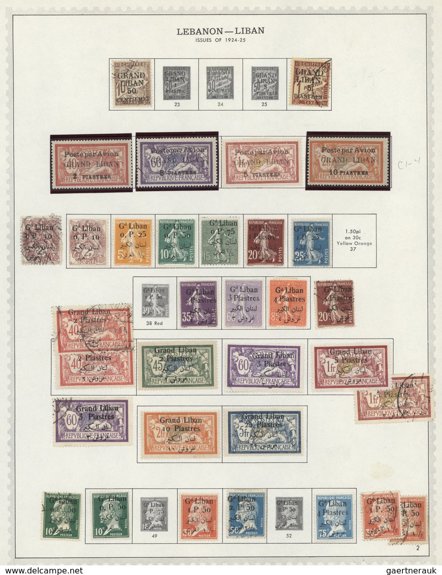 23420 Libanon: 1924/1955, Mint And Used Collection On Album Pages, Incl. Good Part French Period, Airmails - Liban