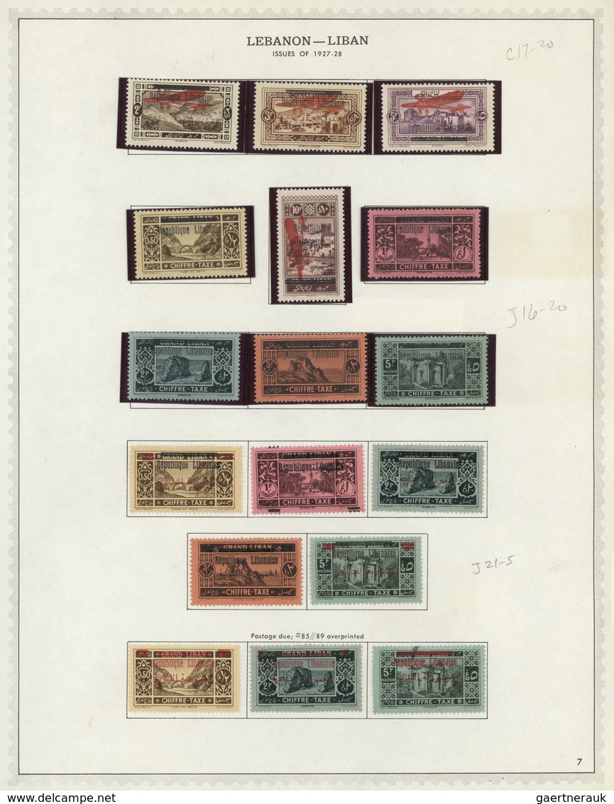 23420 Libanon: 1924/1955, Mint And Used Collection On Album Pages, Incl. Good Part French Period, Airmails - Liban