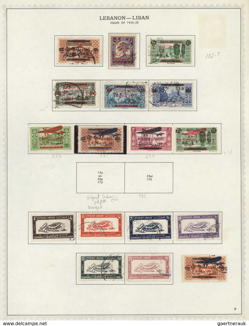 23420 Libanon: 1924/1955, Mint And Used Collection On Album Pages, Incl. Good Part French Period, Airmails - Liban