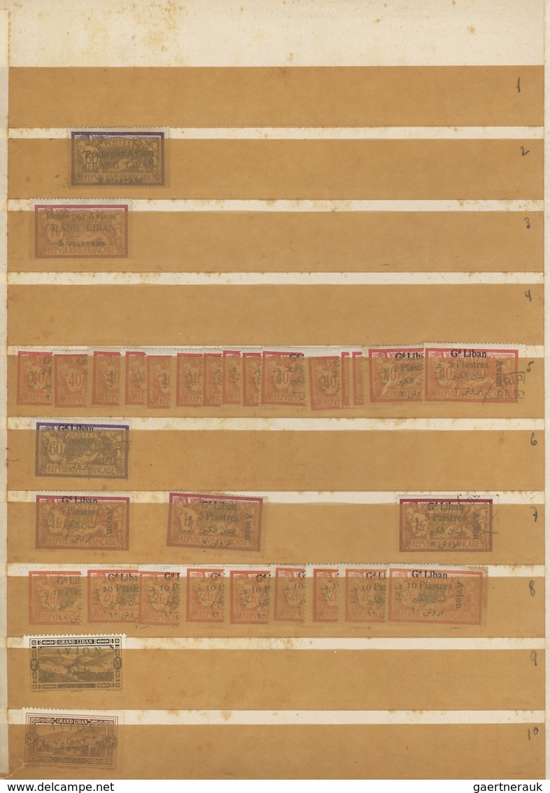 23422 Libanon: 1924/1945, mint accumulation on stocksheets, well sorted incl. both sets Olympic Games, air