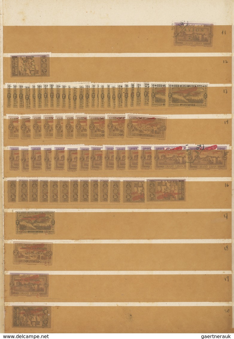 23422 Libanon: 1924/1945, mint accumulation on stocksheets, well sorted incl. both sets Olympic Games, air