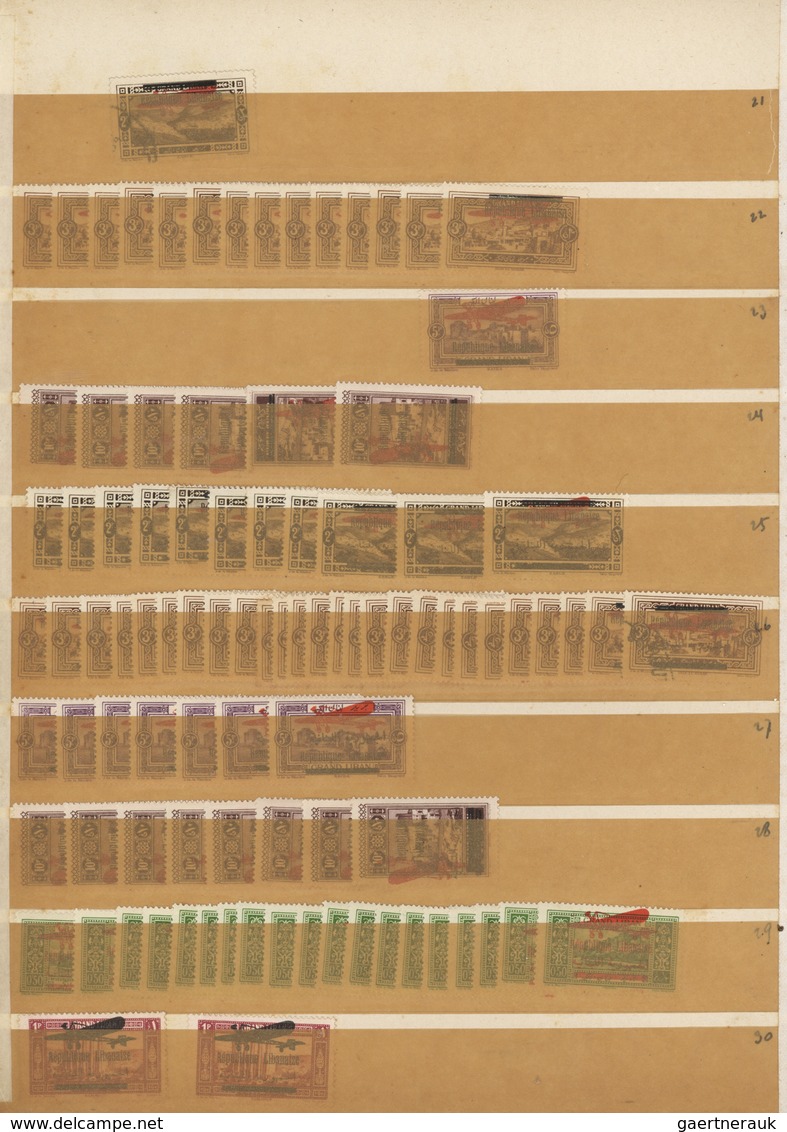 23422 Libanon: 1924/1945, mint accumulation on stocksheets, well sorted incl. both sets Olympic Games, air