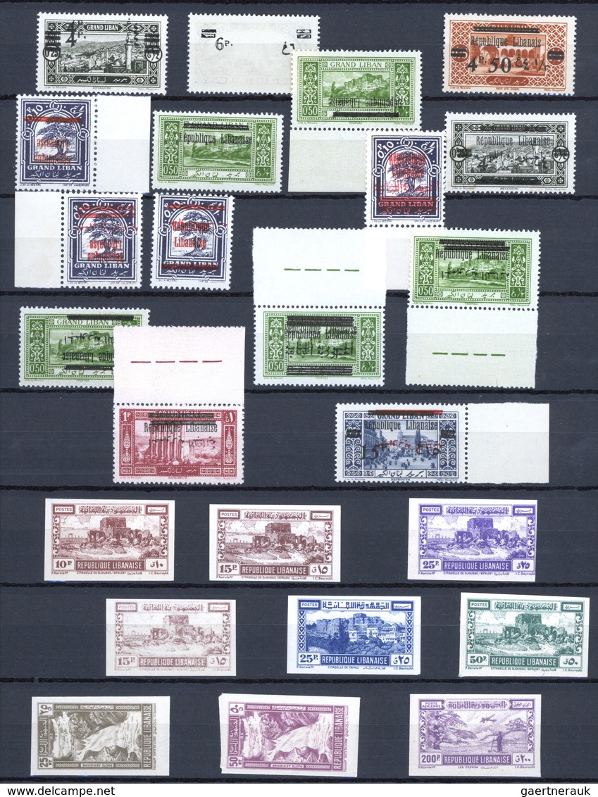 23423 Libanon: 1924/1945, U/m Collection On Stocksheets, From Early Overprints, Airmails, Also A Nice Sele - Libano