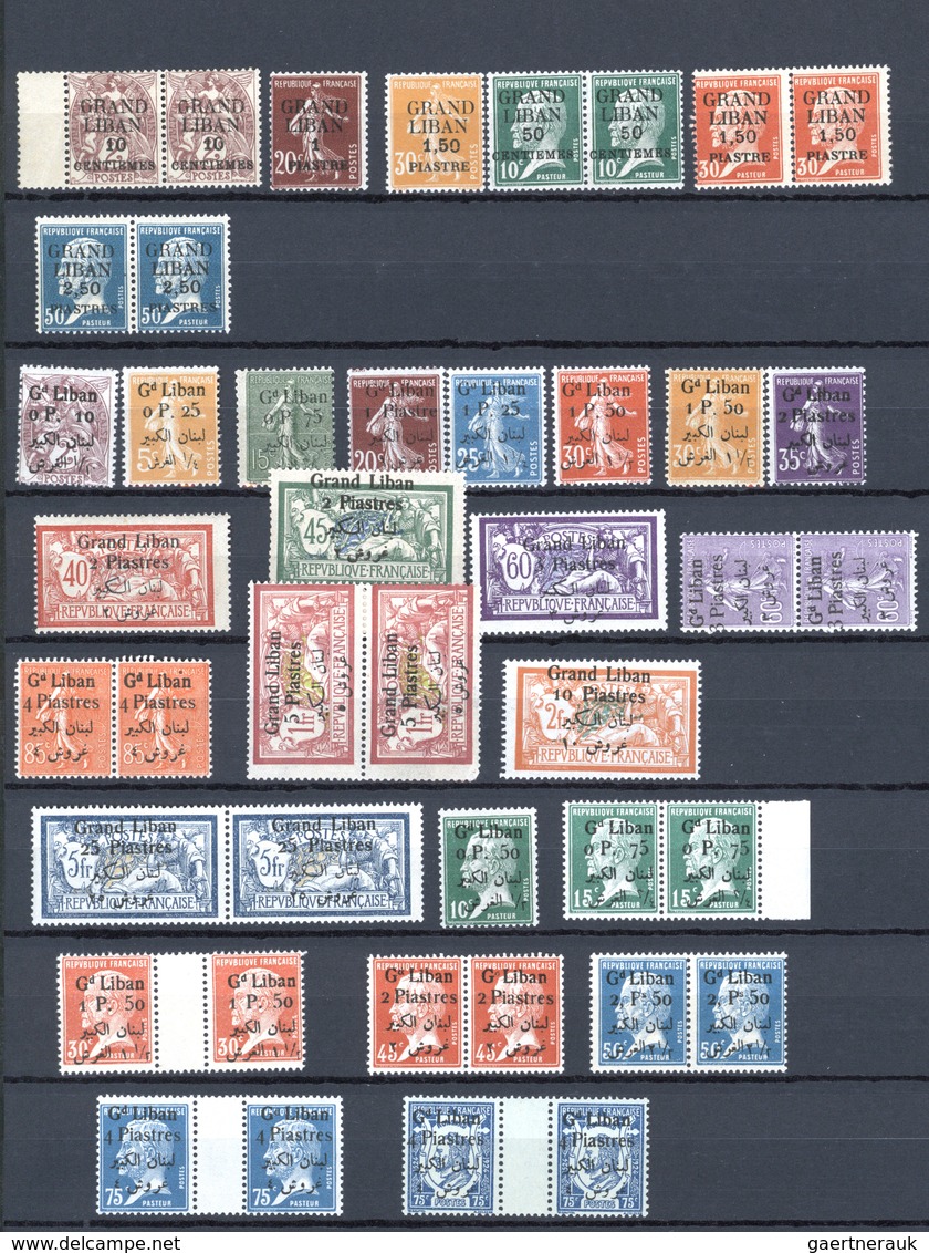 23423 Libanon: 1924/1945, U/m Collection On Stocksheets, From Early Overprints, Airmails, Also A Nice Sele - Liban