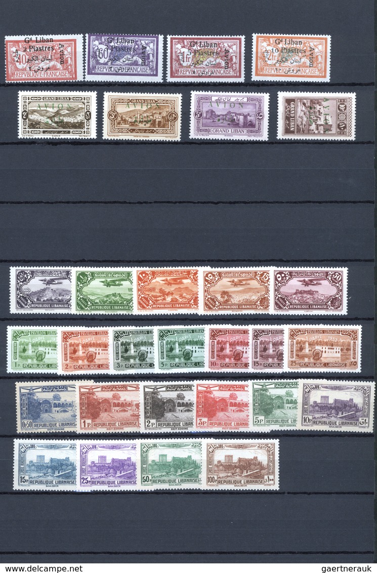23423 Libanon: 1924/1945, U/m Collection On Stocksheets, From Early Overprints, Airmails, Also A Nice Sele - Libano