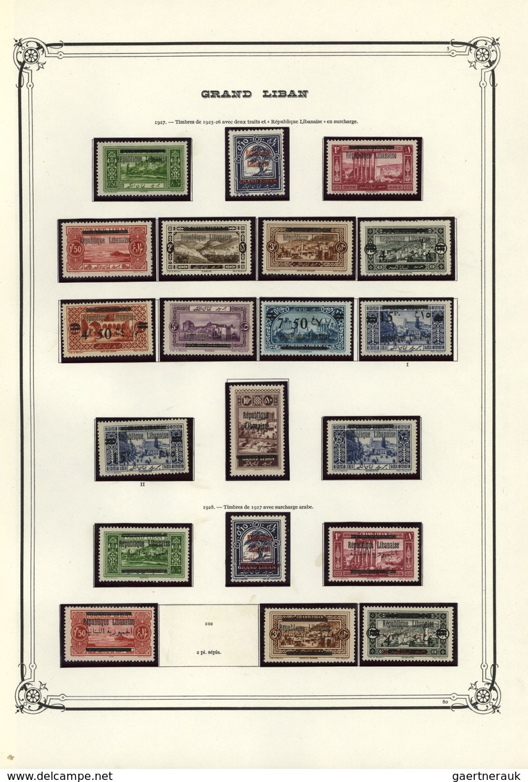 23426 Libanon: 1924/1940, mint and used collection on Yvert album pages, from a nice section overprints on