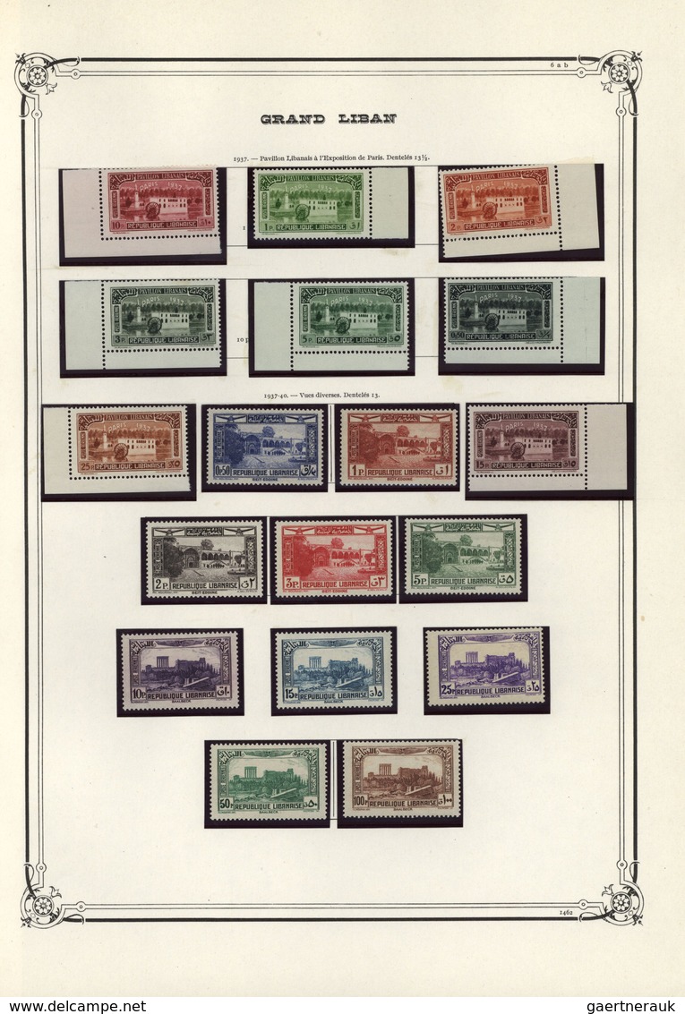 23426 Libanon: 1924/1940, mint and used collection on Yvert album pages, from a nice section overprints on