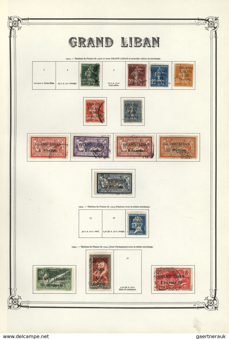 23426 Libanon: 1924/1940, mint and used collection on Yvert album pages, from a nice section overprints on