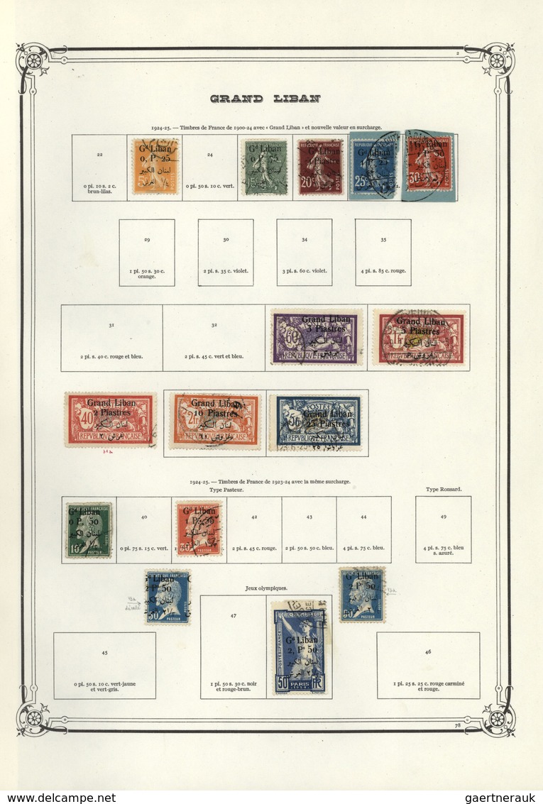 23426 Libanon: 1924/1940, mint and used collection on Yvert album pages, from a nice section overprints on