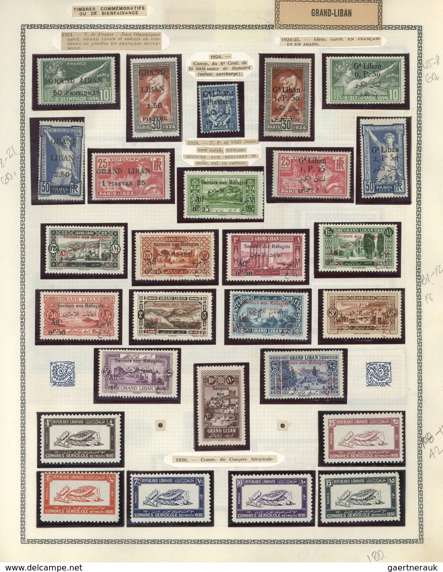 23427 Libanon: 1924/1937, Mainly Mint Collection On Album Pages, Well Collected Throughout, Incl. Both Set - Liban