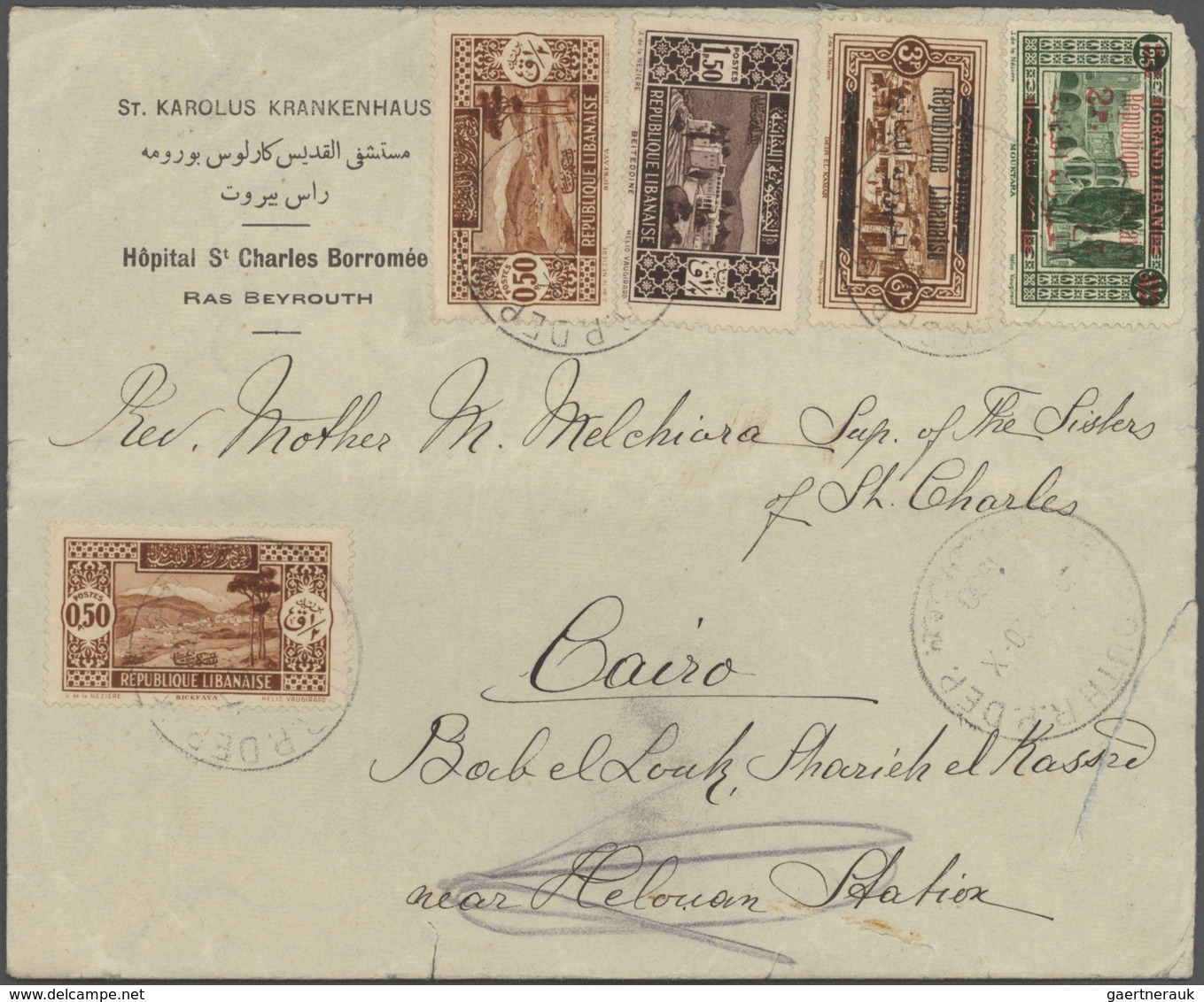 23441 Libanon: 1925-80, Box Containing 330 Covers And Used Stamps In 640 Glassines, Registered Mail, Air M - Liban