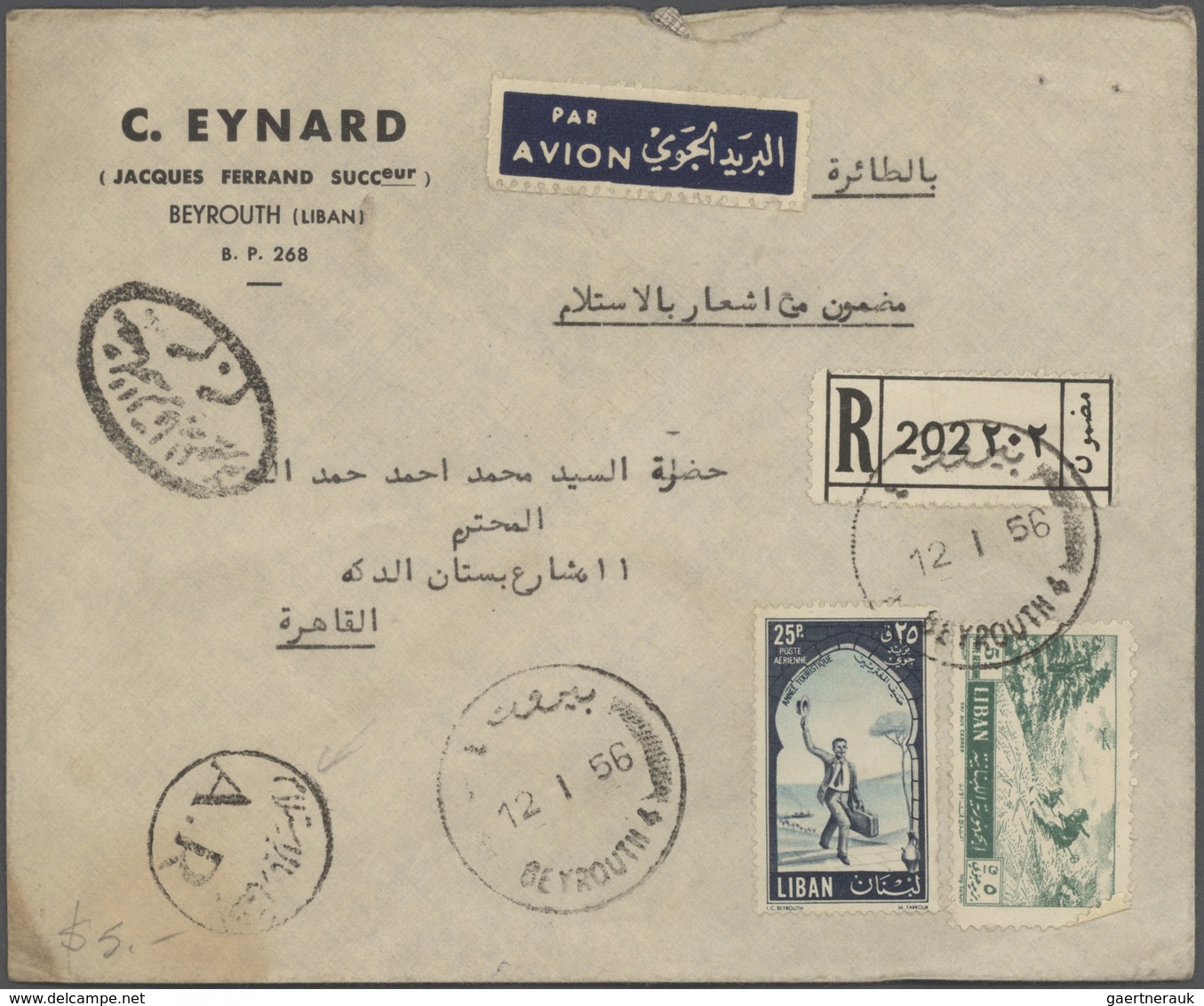 23441 Libanon: 1925-80, Box Containing 330 Covers And Used Stamps In 640 Glassines, Registered Mail, Air M - Liban