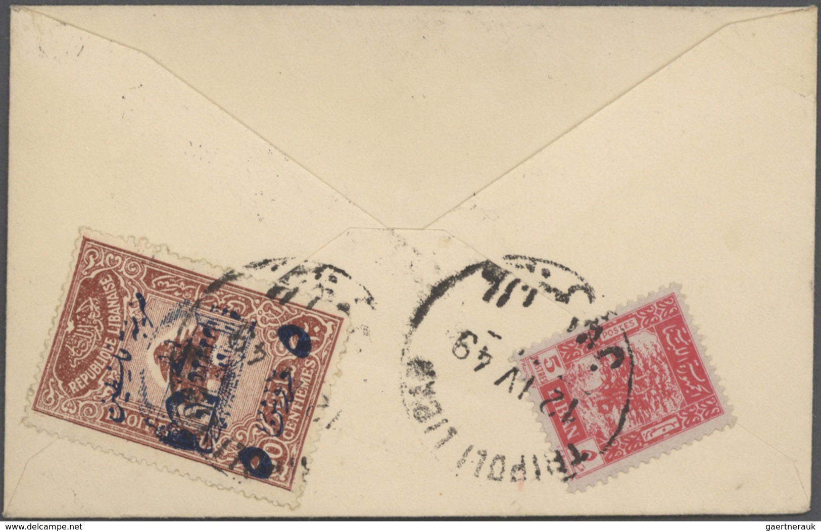 23441 Libanon: 1925-80, Box containing 330 covers and used stamps in 640 glassines, registered mail, air m