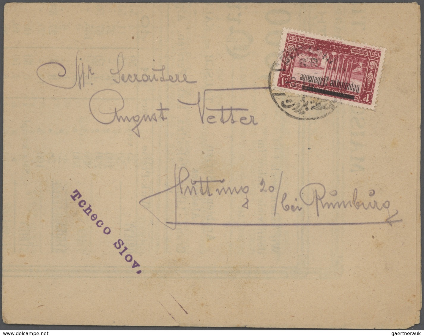 23441 Libanon: 1925-80, Box containing 330 covers and used stamps in 640 glassines, registered mail, air m