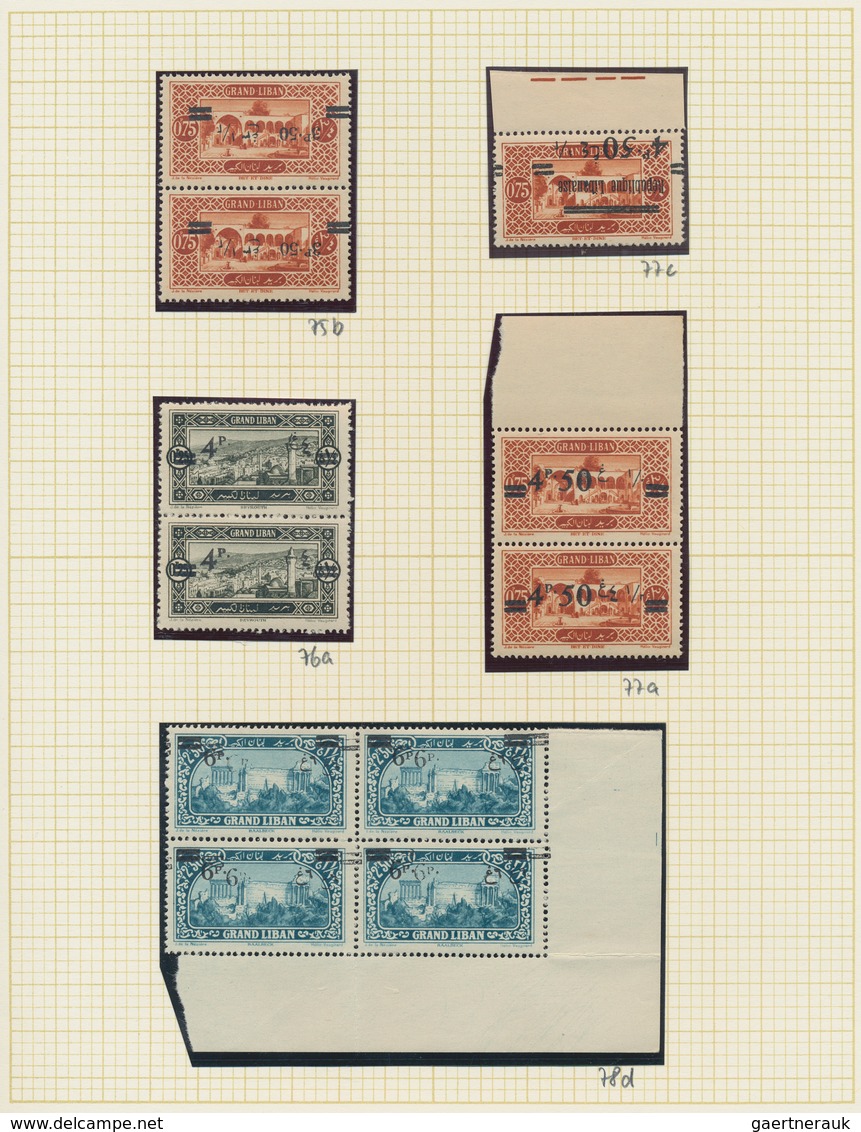 23443 Libanon: 1926/1927, OVERPRINT VARIETIES, Pictorials "Views Of Lebanon" With Overprints, Petty U/m Co - Liban