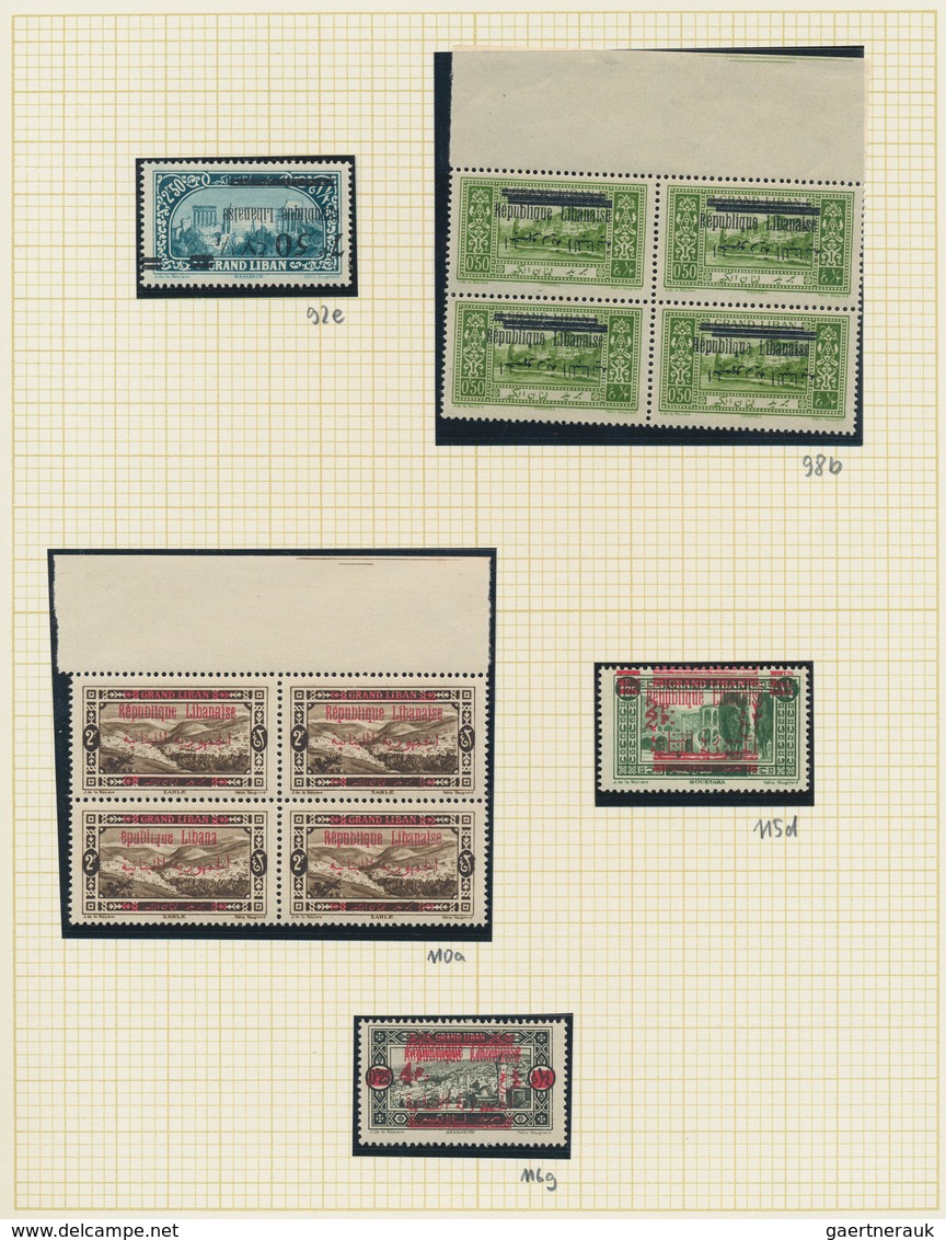 23443 Libanon: 1926/1927, OVERPRINT VARIETIES, Pictorials "Views Of Lebanon" With Overprints, Petty U/m Co - Liban