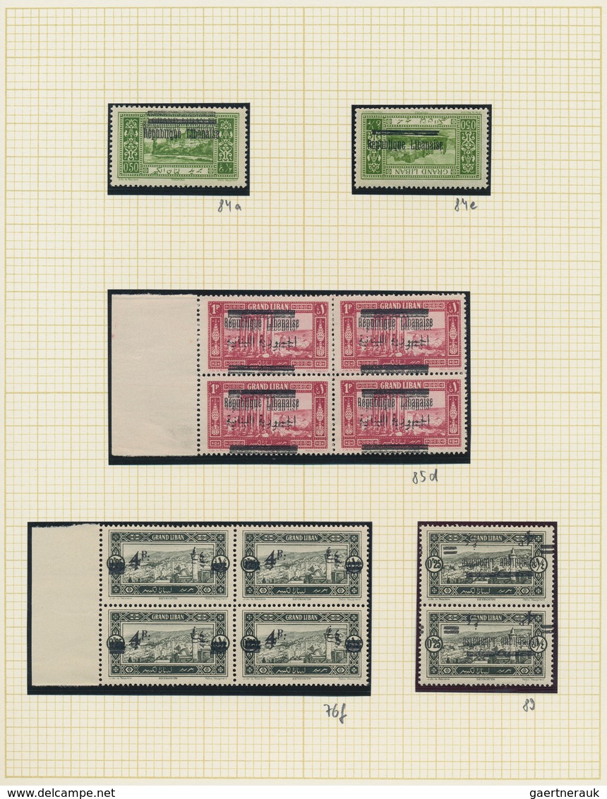 23443 Libanon: 1926/1927, OVERPRINT VARIETIES, Pictorials "Views Of Lebanon" With Overprints, Petty U/m Co - Liban