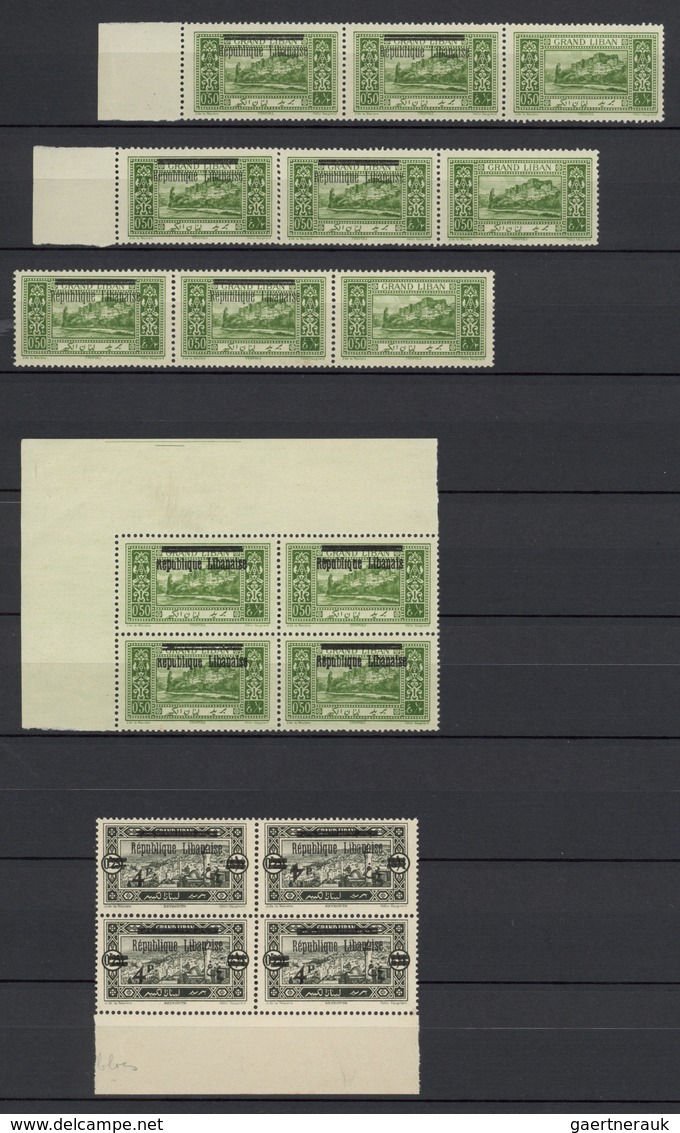 23444 Libanon: 1926, "Republique Libanaise" Overprints, Specialised Collection Of Apprx. 80 Stamps Showing - Liban