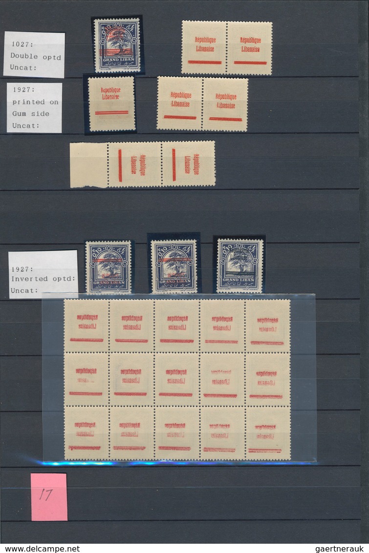 23444 Libanon: 1926, "Republique Libanaise" Overprints, Specialised Collection Of Apprx. 80 Stamps Showing - Liban