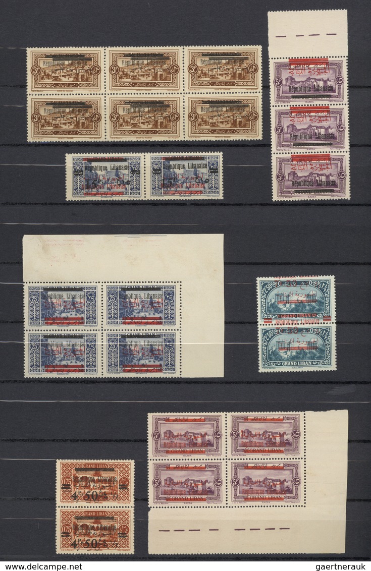 23447 Libanon: 1928, "Republique Libanaise" Overprints, Specialised U/m Collection/accumulation Of Apprx. - Liban