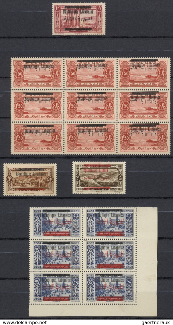 23448 Libanon: 1928, "Republique Libanaise" Overprints, Specialised U/m Collection/accumulation Of Apprx. - Liban