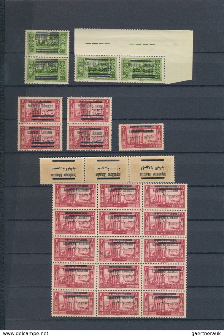 23448 Libanon: 1928, "Republique Libanaise" Overprints, Specialised U/m Collection/accumulation Of Apprx. - Liban