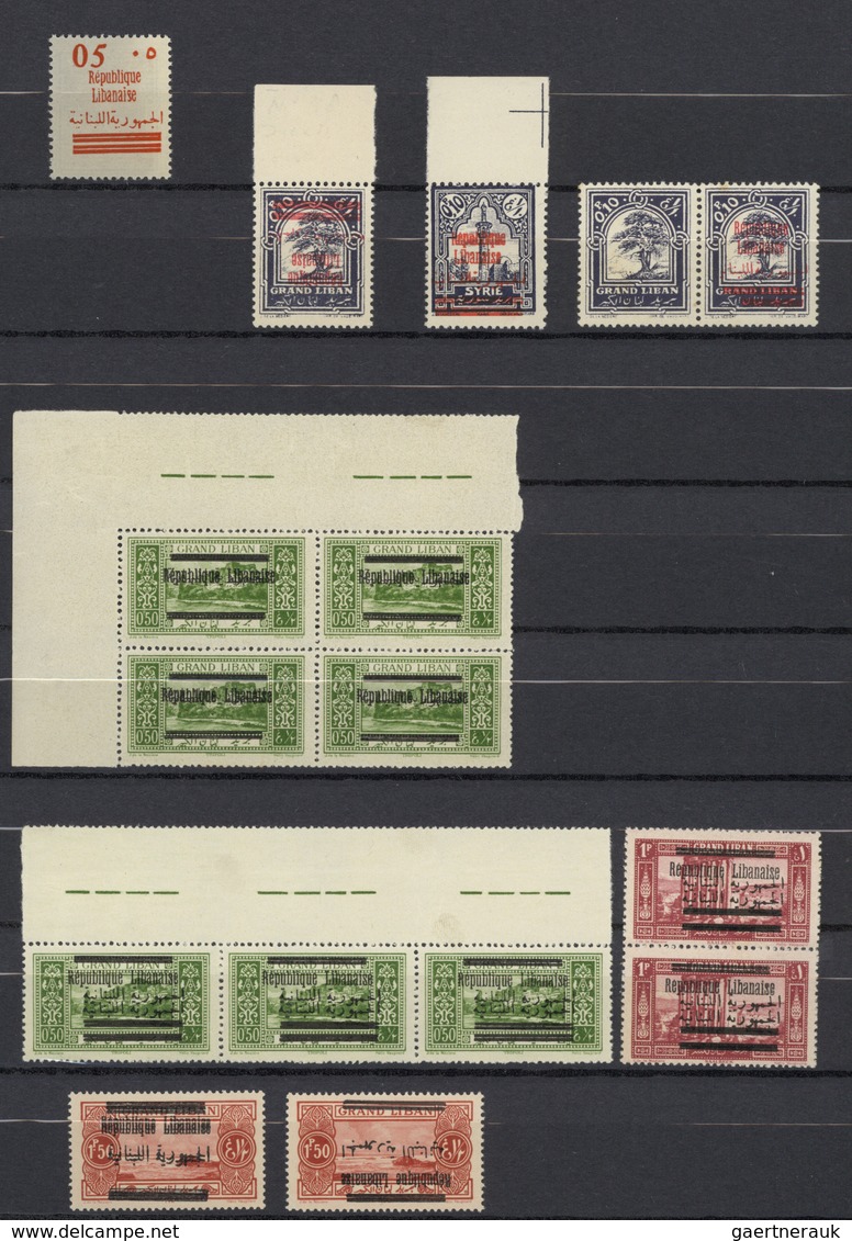 23449 Libanon: 1928, "Republique Libanaise" Overprints, Specialised U/m Collection/accumulation Of Apprx. - Libanon