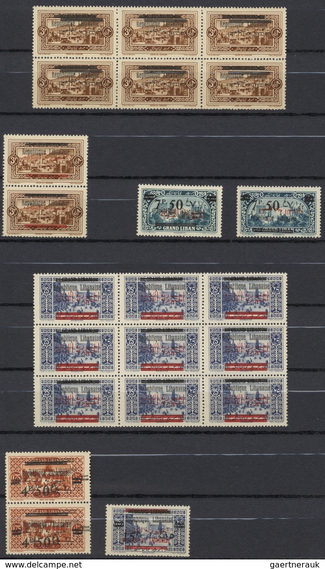 23449 Libanon: 1928, "Republique Libanaise" Overprints, Specialised U/m Collection/accumulation Of Apprx. - Liban