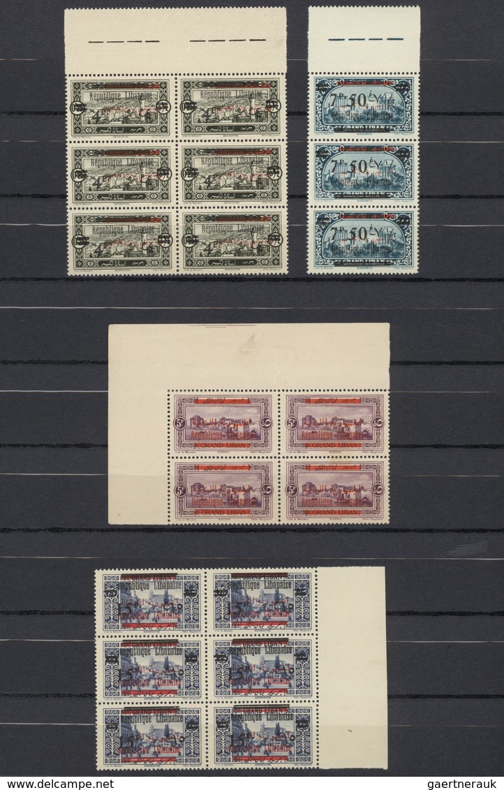 23449 Libanon: 1928, "Republique Libanaise" Overprints, Specialised U/m Collection/accumulation Of Apprx. - Liban