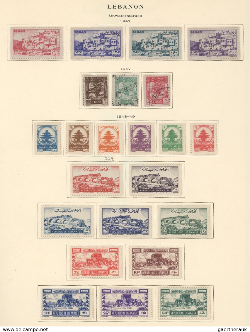 23459 Libanon: 1942/1950, specialised collection on self-made album pages in album (NO airmail issues) inc