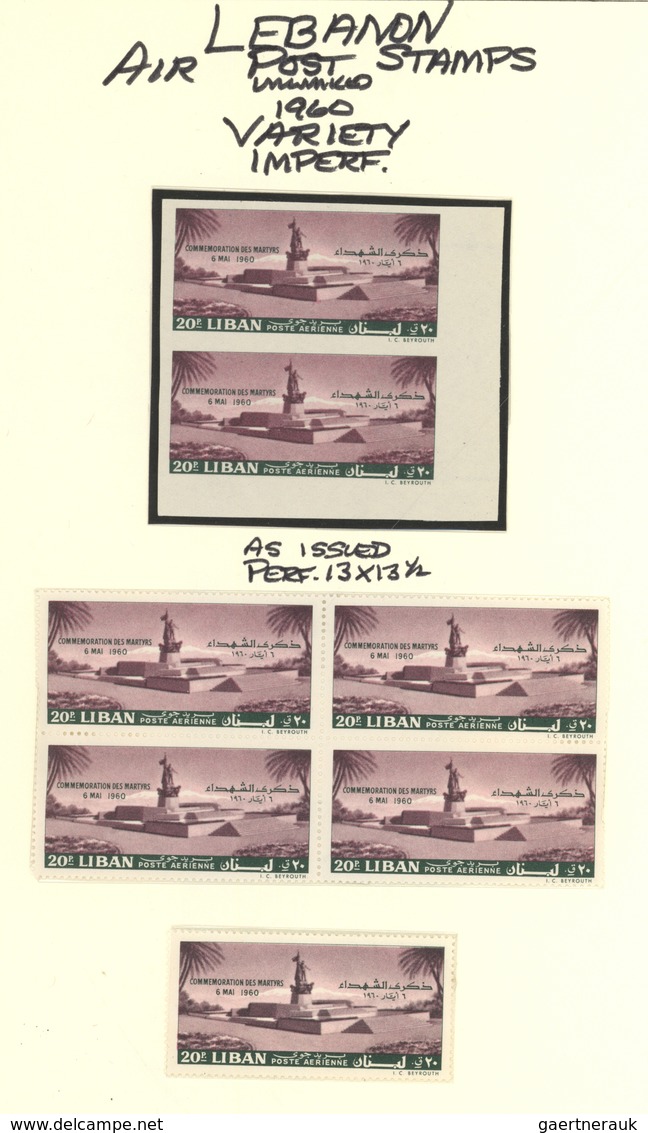 23463 Libanon: 1946/1981, Specialised Colelction Of The AIRMAIL Stamps On Self-made Album Pages In Four He - Liban