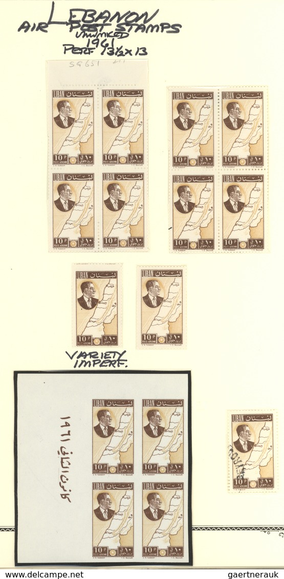 23463 Libanon: 1946/1981, Specialised Colelction Of The AIRMAIL Stamps On Self-made Album Pages In Four He - Liban