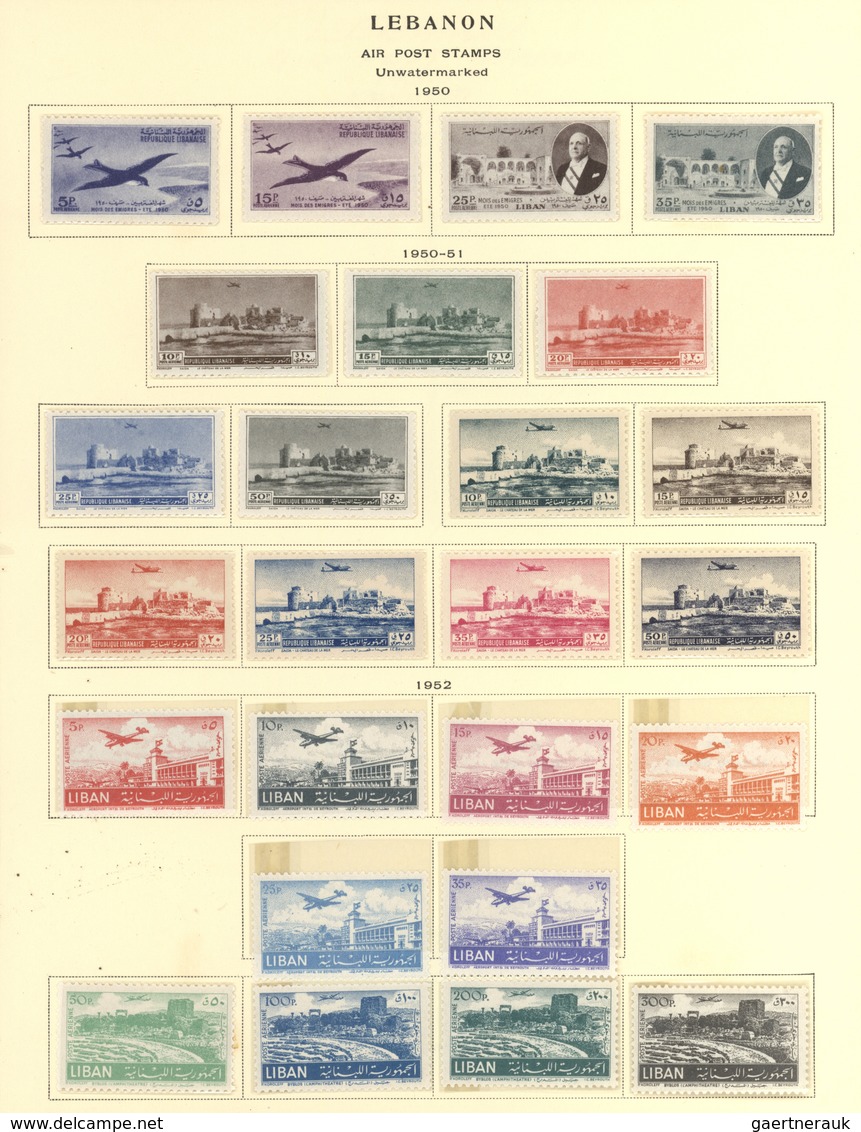 23463 Libanon: 1946/1981, specialised colelction of the AIRMAIL stamps on self-made album pages in four he