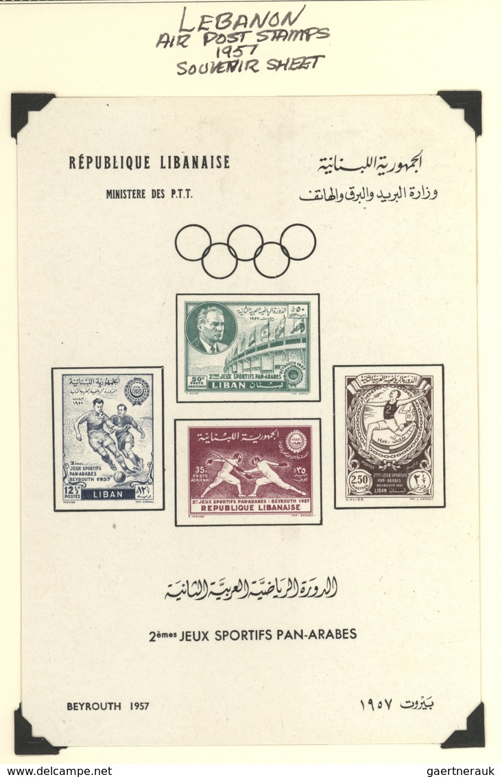 23463 Libanon: 1946/1981, specialised colelction of the AIRMAIL stamps on self-made album pages in four he