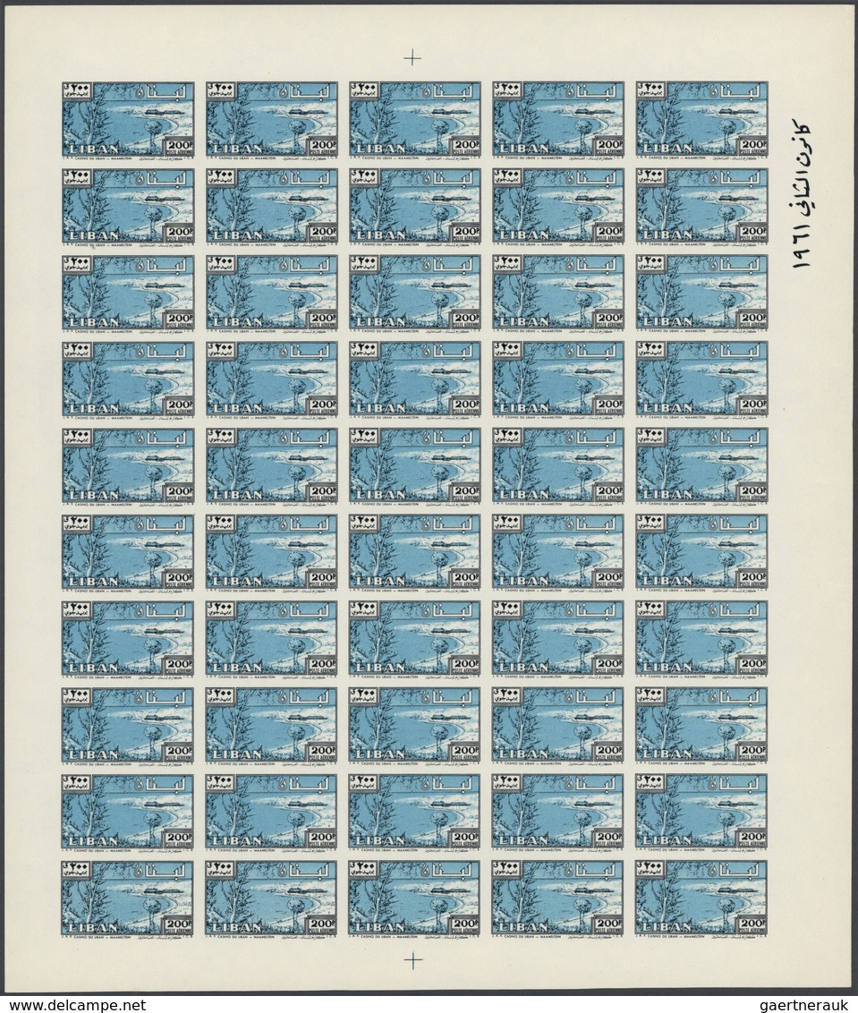 23472 Libanon: 1960/1972, Comprehensive Accumulation Of Large Units/sheets, Also Imperfs, Several Varieite - Liban