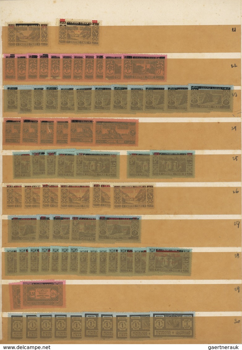 23481 Libanon - Portomarken: 1924/1940, Mint Accumulation Of All Issues On Stocksheets, Comprising A Good - Liban