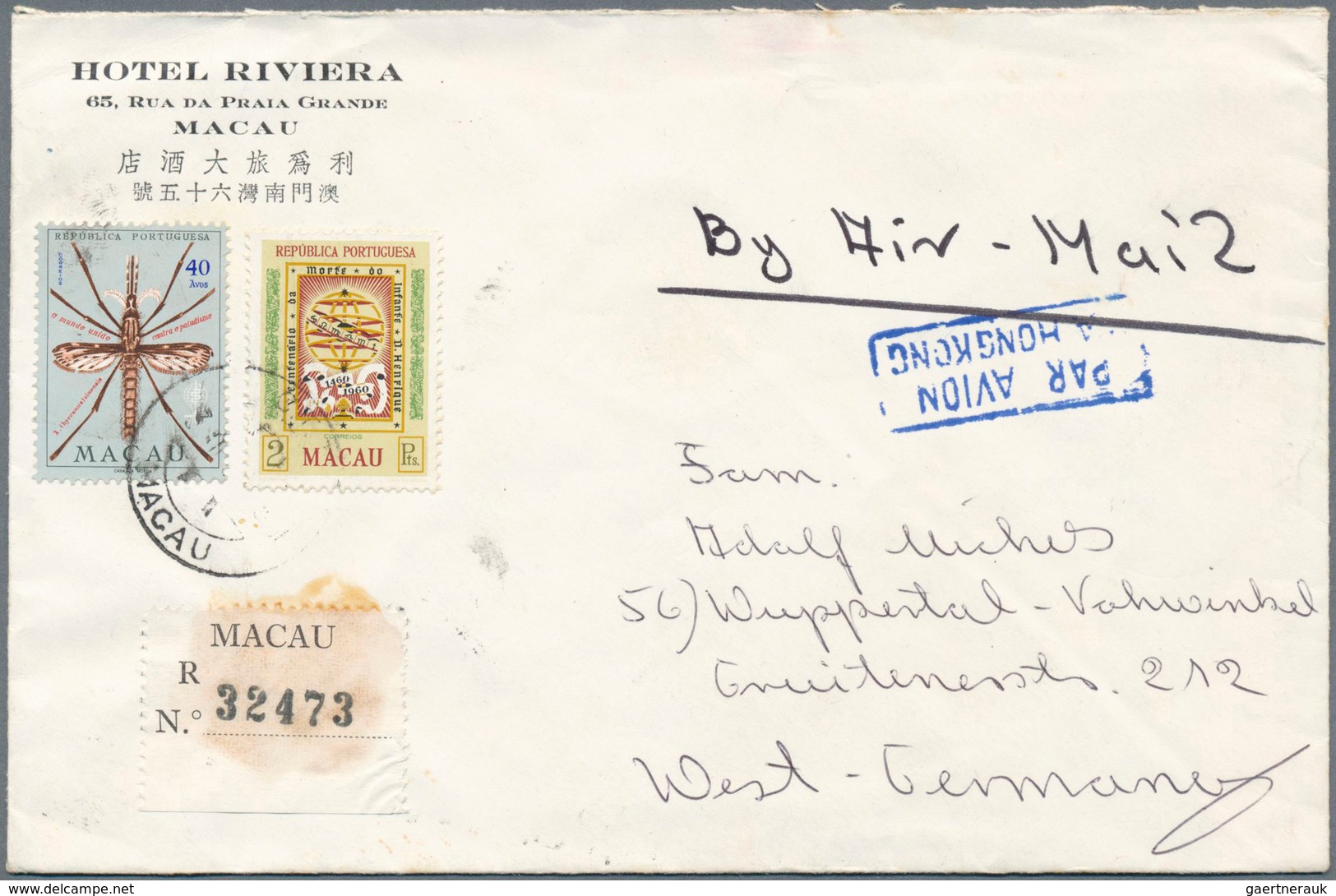 23505 Macau: 1937/99, Lot Of 10 Airmail-covers Incl. 2 First Flights Macao-USA 1937 + Some New Covers. - Autres & Non Classés