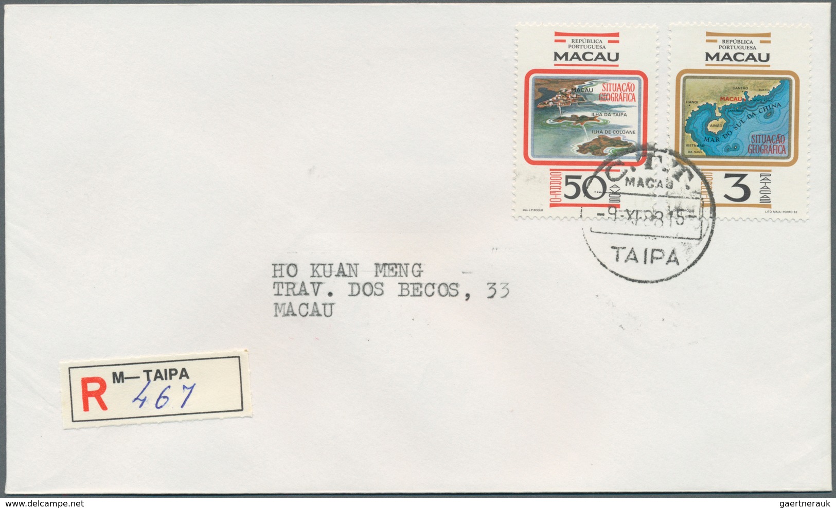 23508 Macau: 1976/88 Complete, Each Set Or Single Issue On Registered Local Covers (53) Used "TAIPA" In 19 - Autres & Non Classés