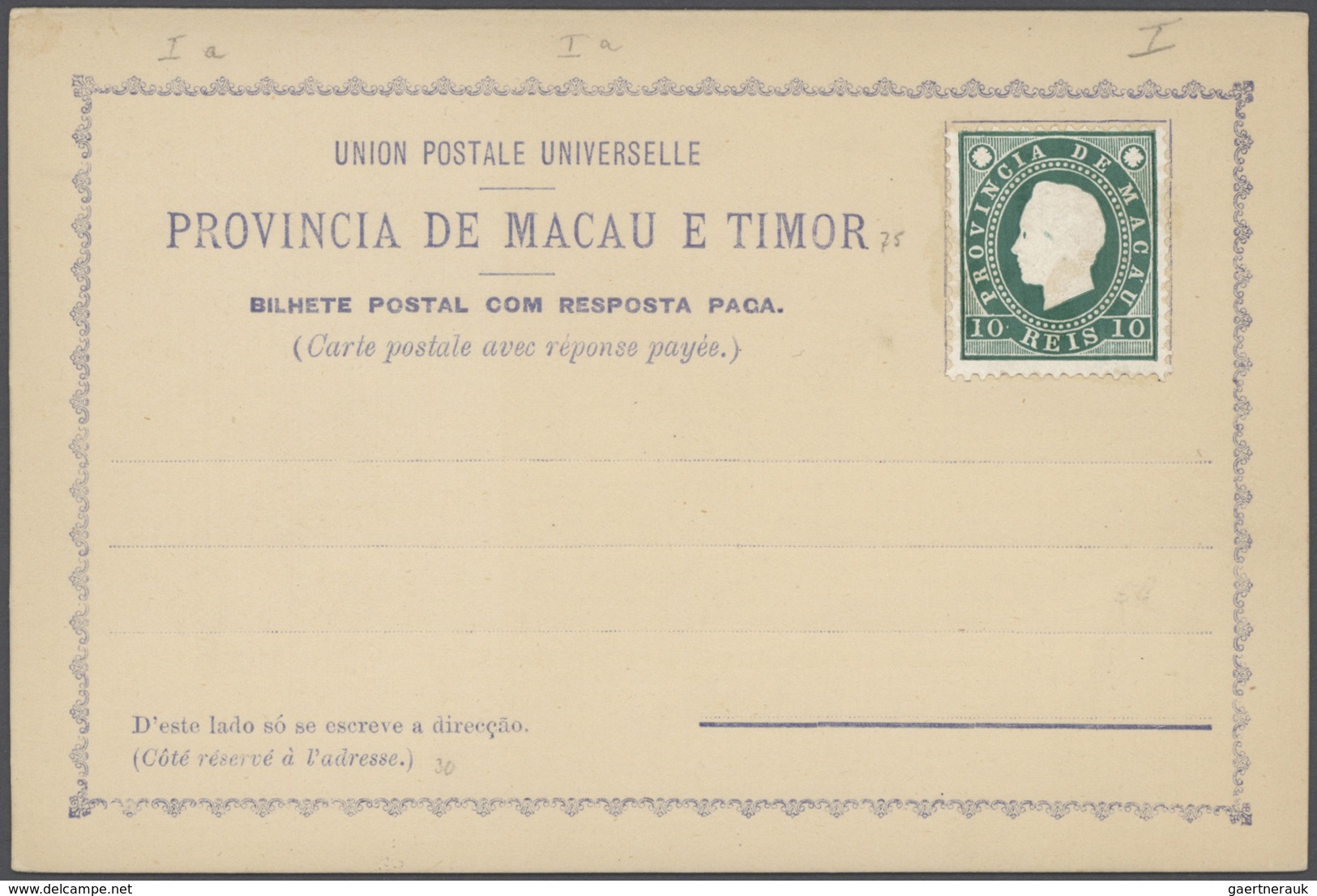 23510 Macau - Ganzsachen: 1892/1900 (ca.), Stationery Mint (25, Also Cto X2), Only Provisional Forms With - Entiers Postaux