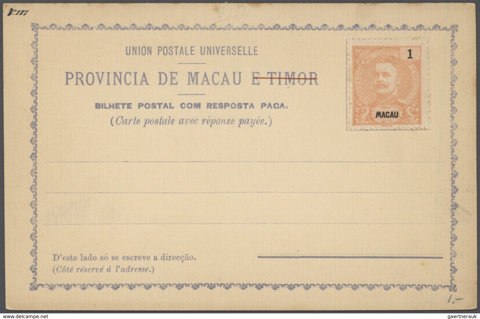 23510 Macau - Ganzsachen: 1892/1900 (ca.), Stationery Mint (25, Also Cto X2), Only Provisional Forms With - Entiers Postaux