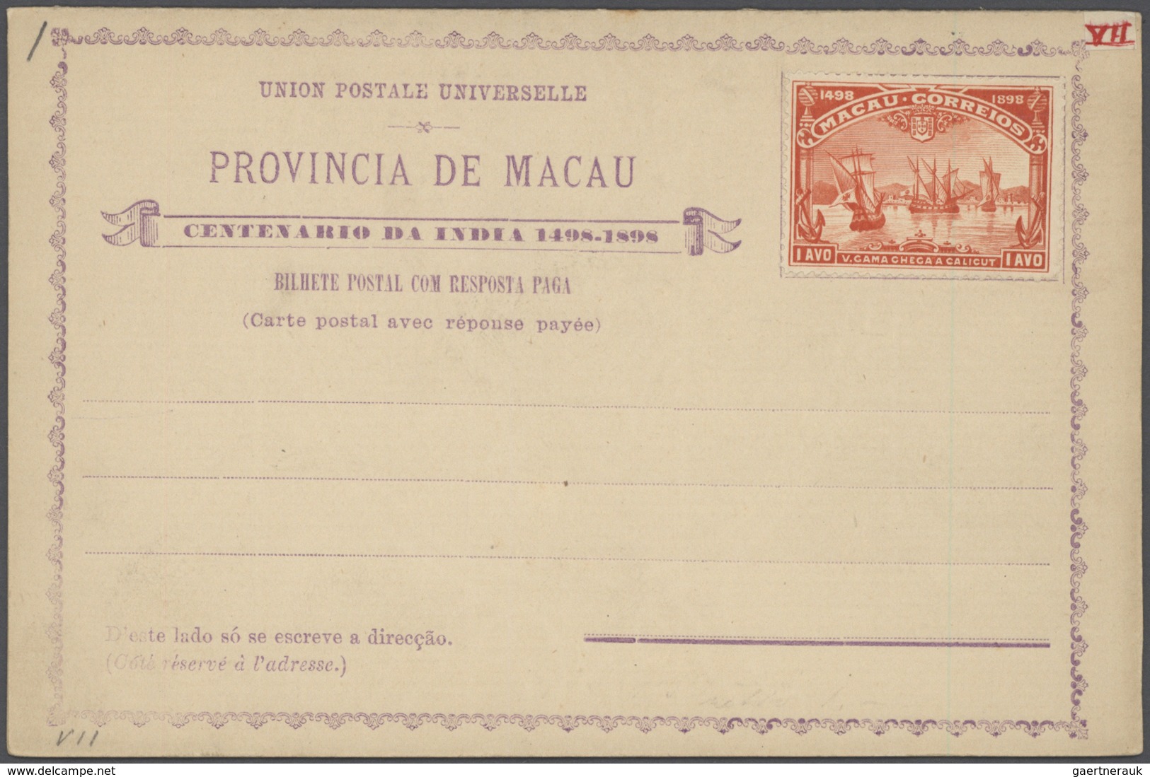 23510 Macau - Ganzsachen: 1892/1900 (ca.), stationery mint (25, also cto x2), only provisional forms with