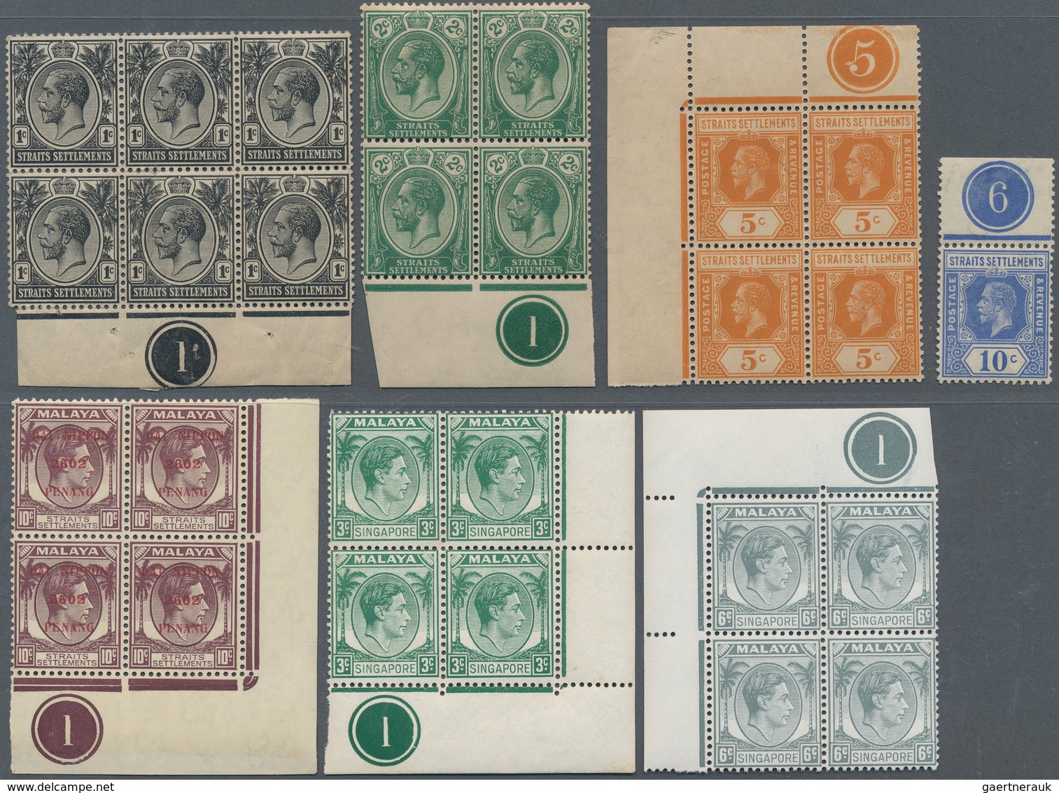 23519 Malaiische Staaten - Straits Settlements: 1912/1948, KGV/KGVI, Straits Settlements/Japanese Occupati - Straits Settlements