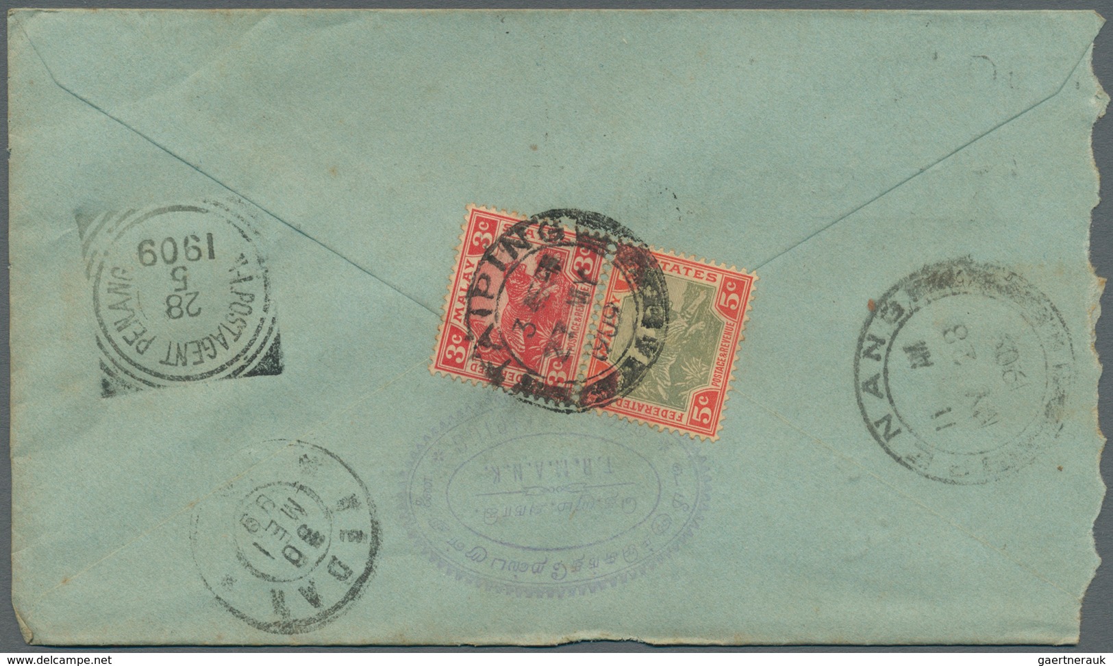 23527 Malaiischer Staatenbund: 1907/1920 (ca.), Accumulation With About 84 Commercial Covers Mostly With ' - Federated Malay States
