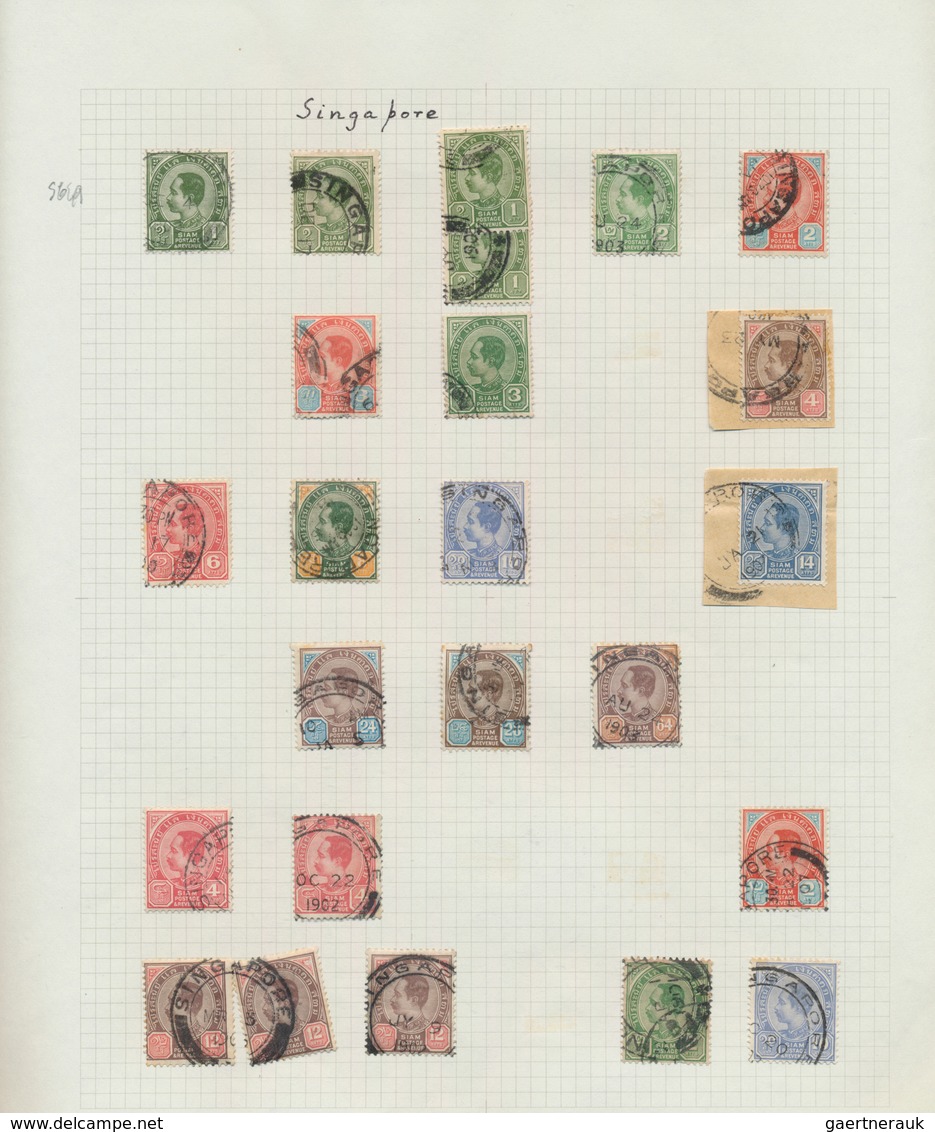 23533 Malaiische Staaten: 1887/1939 (ca.): Collection On Album Pages With Over A Hundred Stamps Of Siam Wi - Federated Malay States