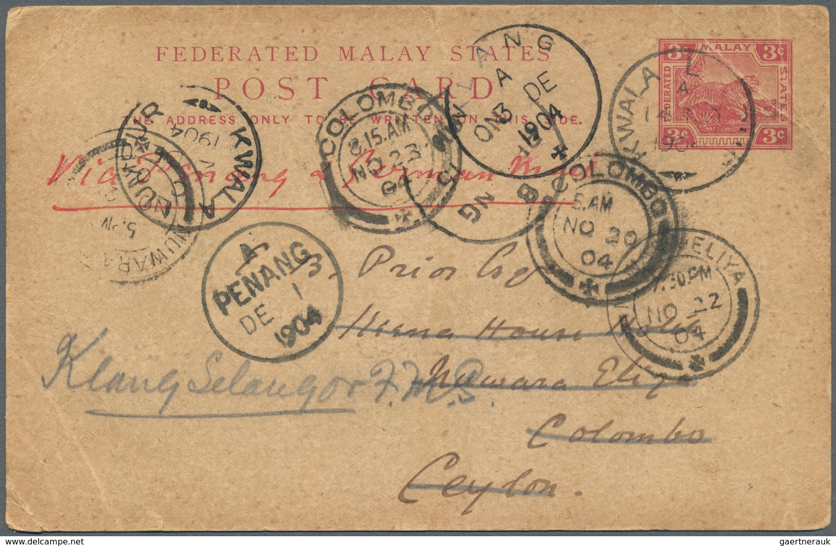 23534 Malaiische Staaten: 1899/1947: Very Fine Lot Of 49 Envelopes, Picture Postcards And Postal Stationer - Federated Malay States