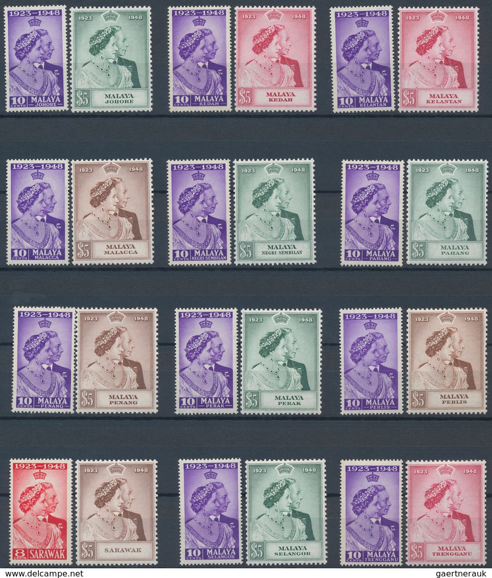 23537 Malaiische Staaten: 1937/1970 (ca.), U/m Assortment /collection On Stocksheets, Incl. Twelve Differe - Federated Malay States