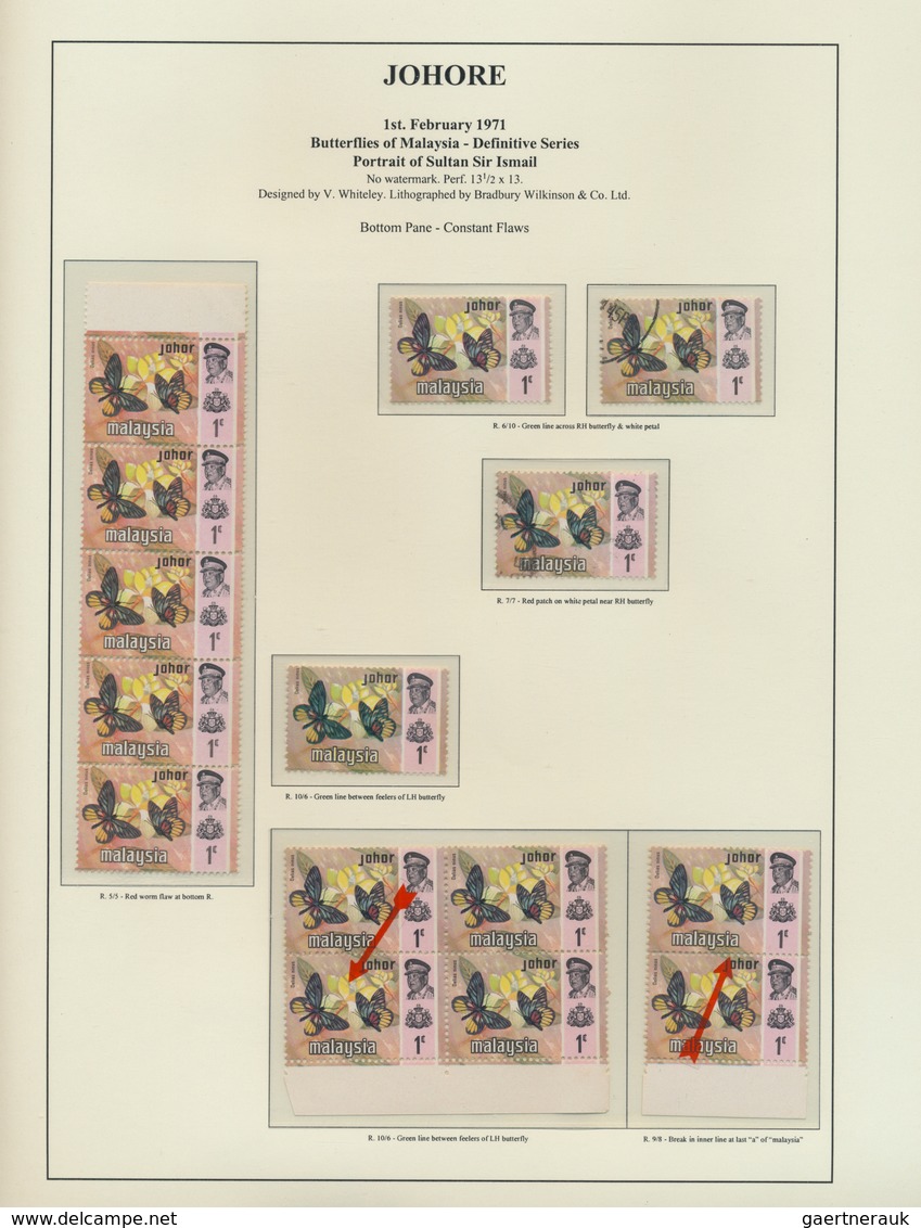 23539 Malaiische Staaten: 1971/1977, Johore/Trengganu/Kelantan/Perlis, Definitives "Butterflies", Mainly U - Federated Malay States