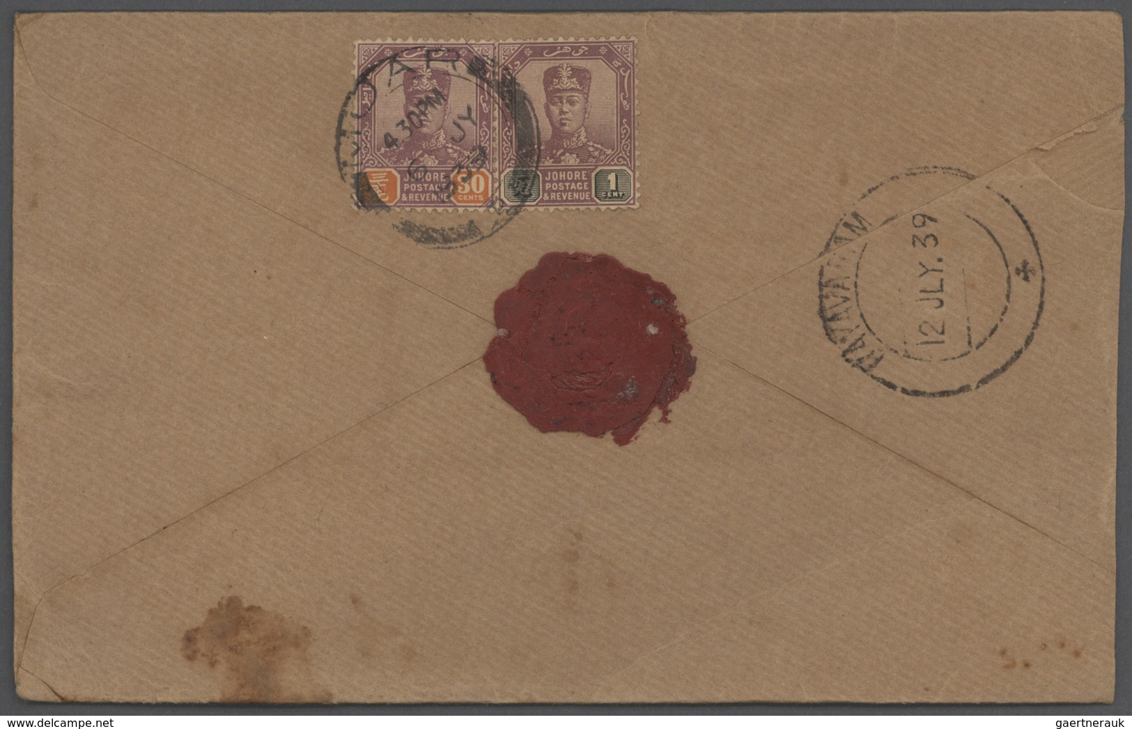23543 Malaiische Staaten - Johor: 1910's-1930's (mostly): More Than 160 Covers From Various Johore P.O.s, - Johore