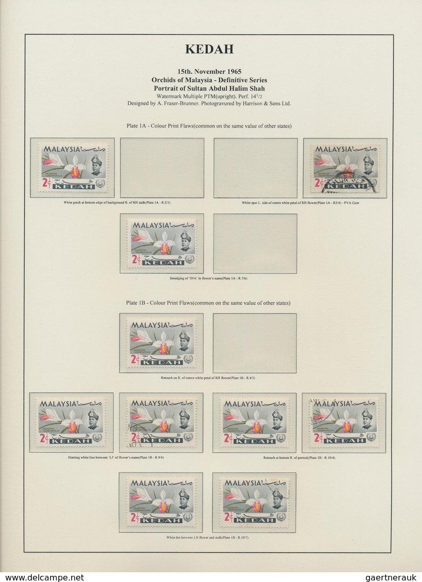 23546 Malaiische Staaten - Kedah: 1965, Orchids, Chiefly U/m Specialised Collection Of Apprx. 1.660 Stamps - Kedah